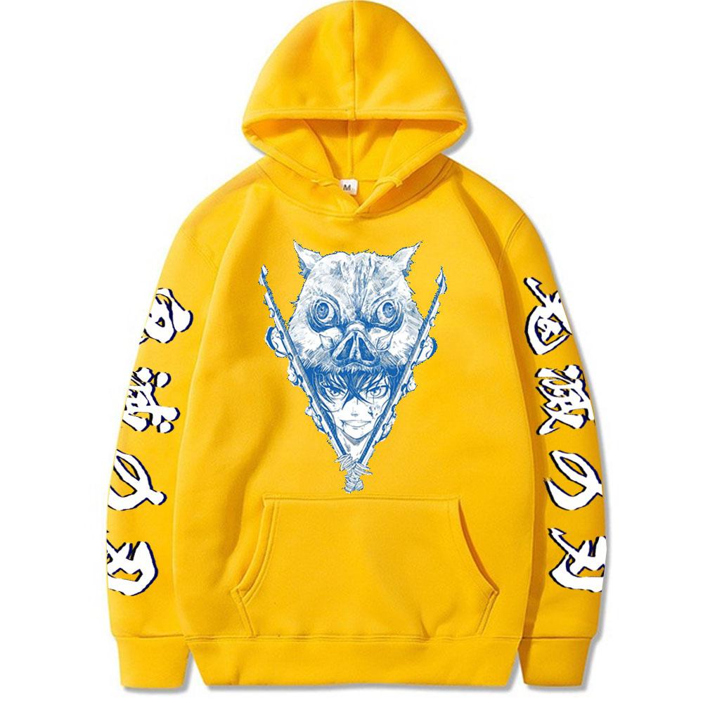 Demon Slayer Japan Anime Long Sleeve Hoodies Men Women Harajuku Hashibira Inosuke Breath Of The Beast Print Oversized Sweatshirt