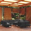 Day and Night - Day and Night Garden Furniture 12 Pieces with Black Cushions Solid Pine Wood