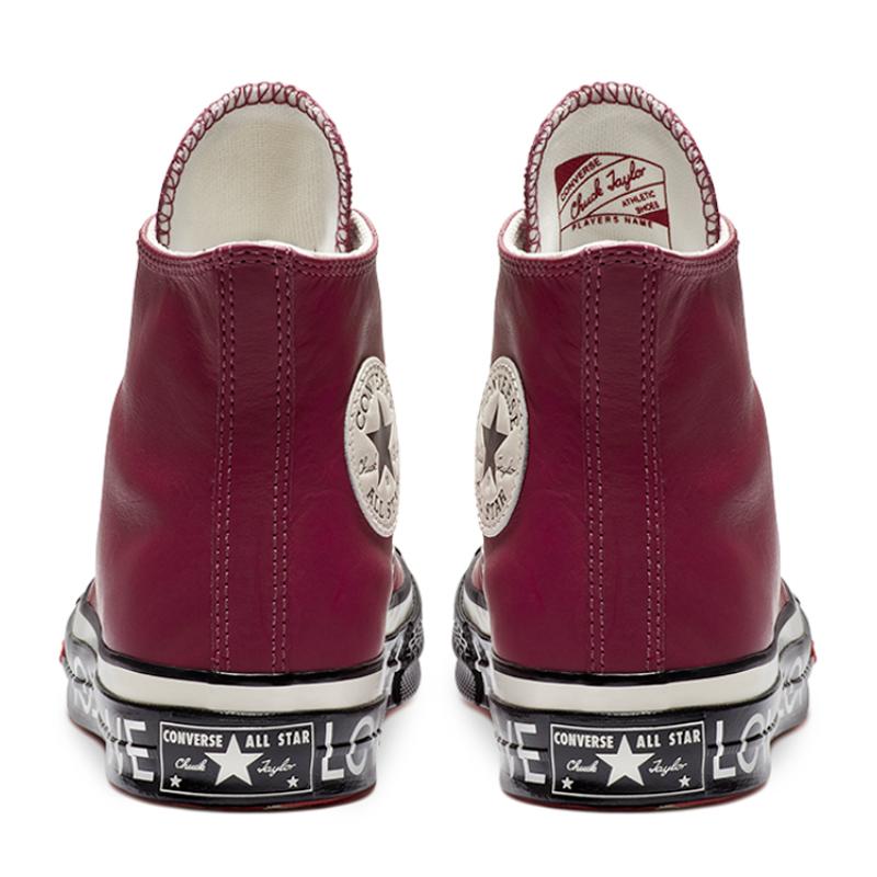 Converse 1970s Love Graphic High Top Valentine's Day Love Anti-Slip Abrasion Resistant High Top Board Shoes Women's Burgundy
