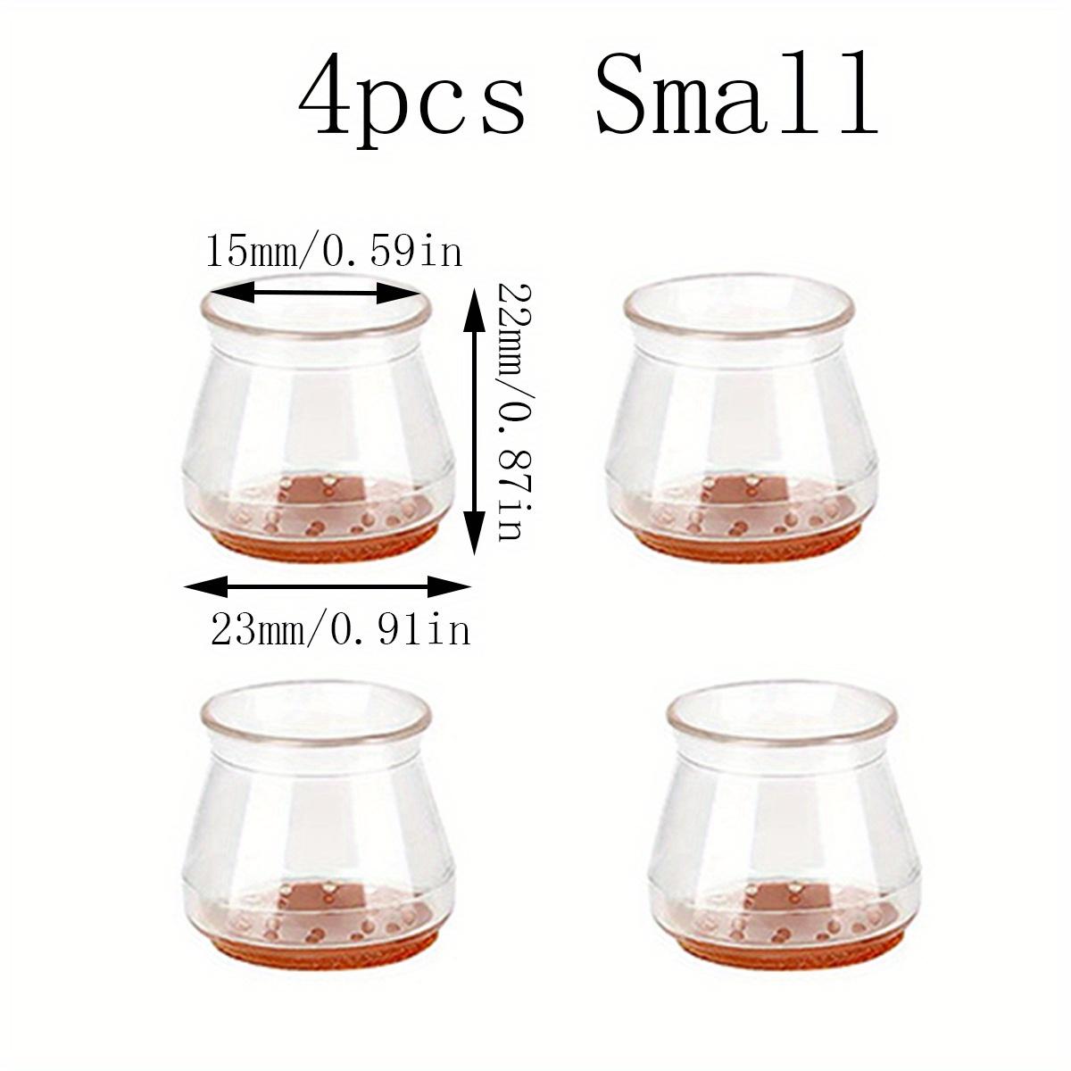 

4 шт. Защитные накладки на ножки стула для пола, Силиконовые чехлы на ножки стула, Маленькие войлочные накладки для пола, Снижают шум, Мебельная фурнитура Small прозрачный