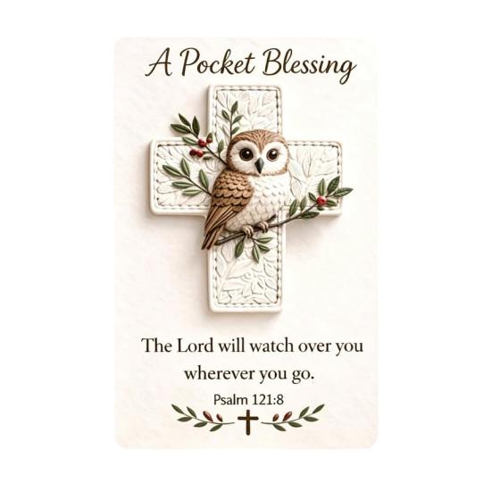 

Handmade 3D Bird Pocket Blessing Card Bird-Themed Acrylic Blessing Ornament with Scripture Card Religious Inspirational Gift for Christian C