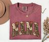 Floral Nana Comfort Colors Tshirt, Retro Flower Grandma Shirt