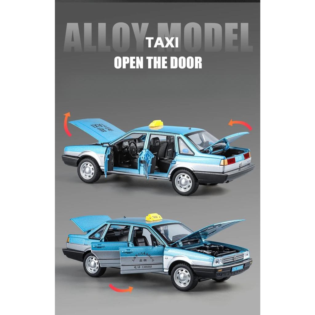 1/24 Santana Taxi Alloy Model Collection Living Room Car Decoration Toys Gifts