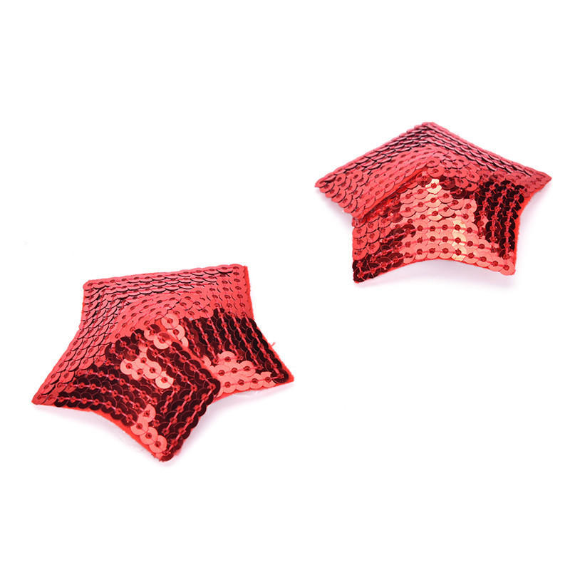 Ladies Sexy Sequined Tassel Star Stick On Pasties Breast Plain Nipple Covers