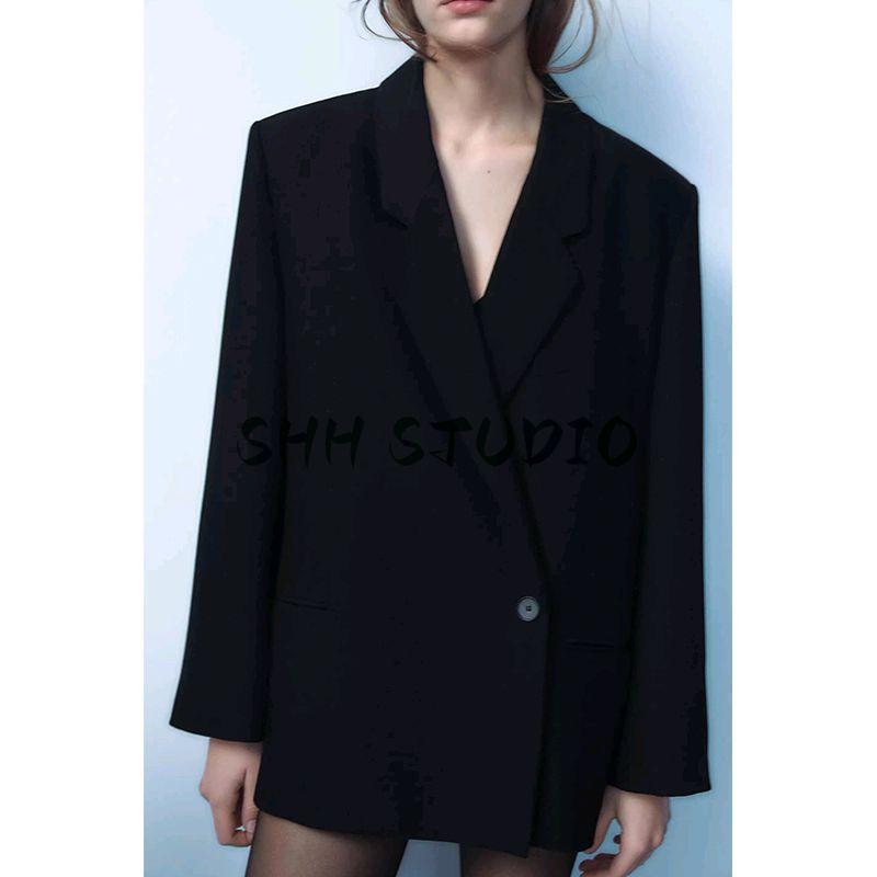 Women's Spring Clothing Old Money Style Lapel Long Sleeves Double Breasted Loose Casual Suit Jacket 2010719 2010738