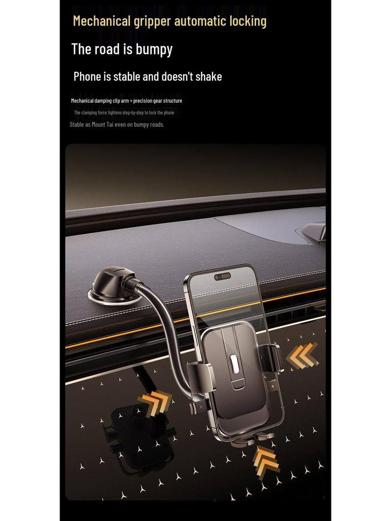 360° Car Phone Holder with Suction Cup and Vacuum Support