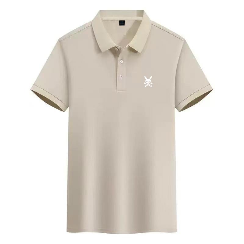 Sommer Herren Kaninchenschädel Design Kurzarm Poloshirt