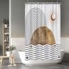 Cartoon Cactus Shower Curtain Tropical Plants Mexican Texas Minimalism Black And White Decorative Artistical Shower Curtains For