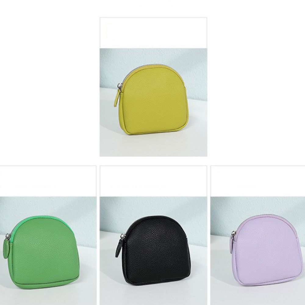 New PU Leather Women Short Wallet Solid Color Large Capacity Coin Purse Zipper Design Card Bag Holder Women Men
