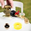 Elbow Propane Refill Adapter Brass Valve Gas Tank Gas Connector with Luminous Gauge Ball Valve Propane Tank ON-Off Control Valve