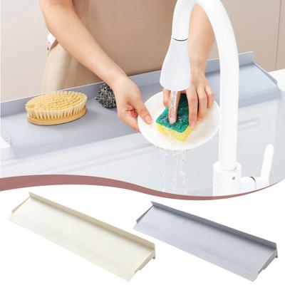 Silicone Sink Splash Guard Vegetable Washing Water Splash Protector Non-slip Reusable Kitchen Sink Countertop Edge Anti-Splash Shield Board