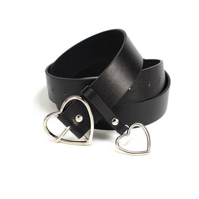 PU Leather Belts for Women Metal Heart Buckle Blet Waistband Wedding Party Dress Decor