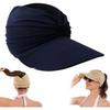 Summer Women's Sun Hat,Wide Brim Breathable Empty Elastic Top Ponytail Sun Beach Hats,for Beach Golf Sports Hiking
