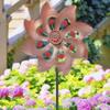 Creative Wind Spinners Rotating Flower Pinwheel Crafts Double Windmill Sculpture  Yard