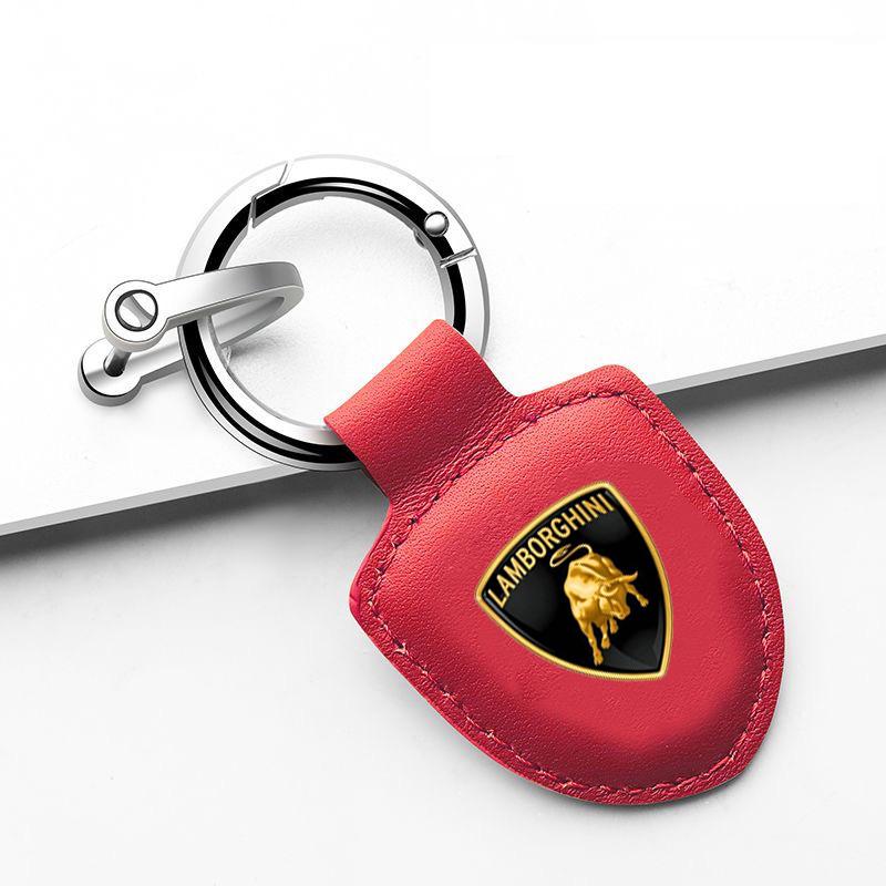 5 Kolorów Skórzany Brelok Tarcza Biznesowi Mężczyźni Kobiety Do Lamborghini LP570 LP610 Urus LP700 LP770 Gallardo Aventador Akcesoria