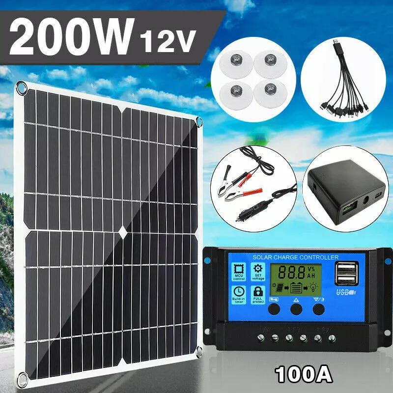 Kit Invertor și Panou Solar 6000W Încărcător Baterie 12V cu Controller 100A Generator Solar pentru Rulotă Sistem Grid 110V pentru Casă