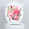 Watercolor Powder Rose Toilet Paper Self-adhesive Removable Bathroom Toilet Cover Decorative Sticker