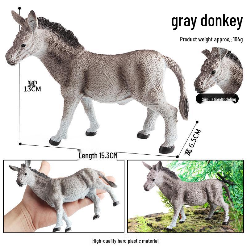 Cross-Border Animal Toy Set: Sheep, Cow, Horse, Donkey, Goat, Poultry Plastic Models