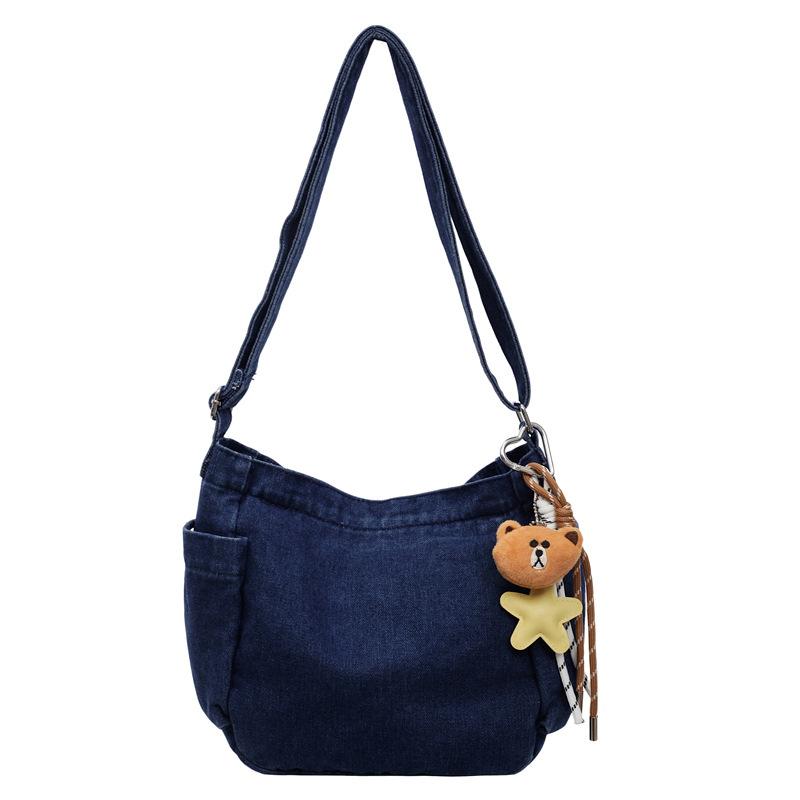 Denim-Umhängetasche mit großer Kapazität Damen Retro Pendler Umhängetasche