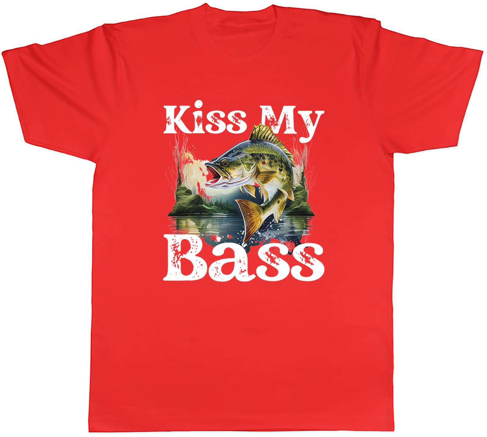 Kiss my Bass Unisexs TShirt Funny Fishing FisherUnisex Tee Gift S