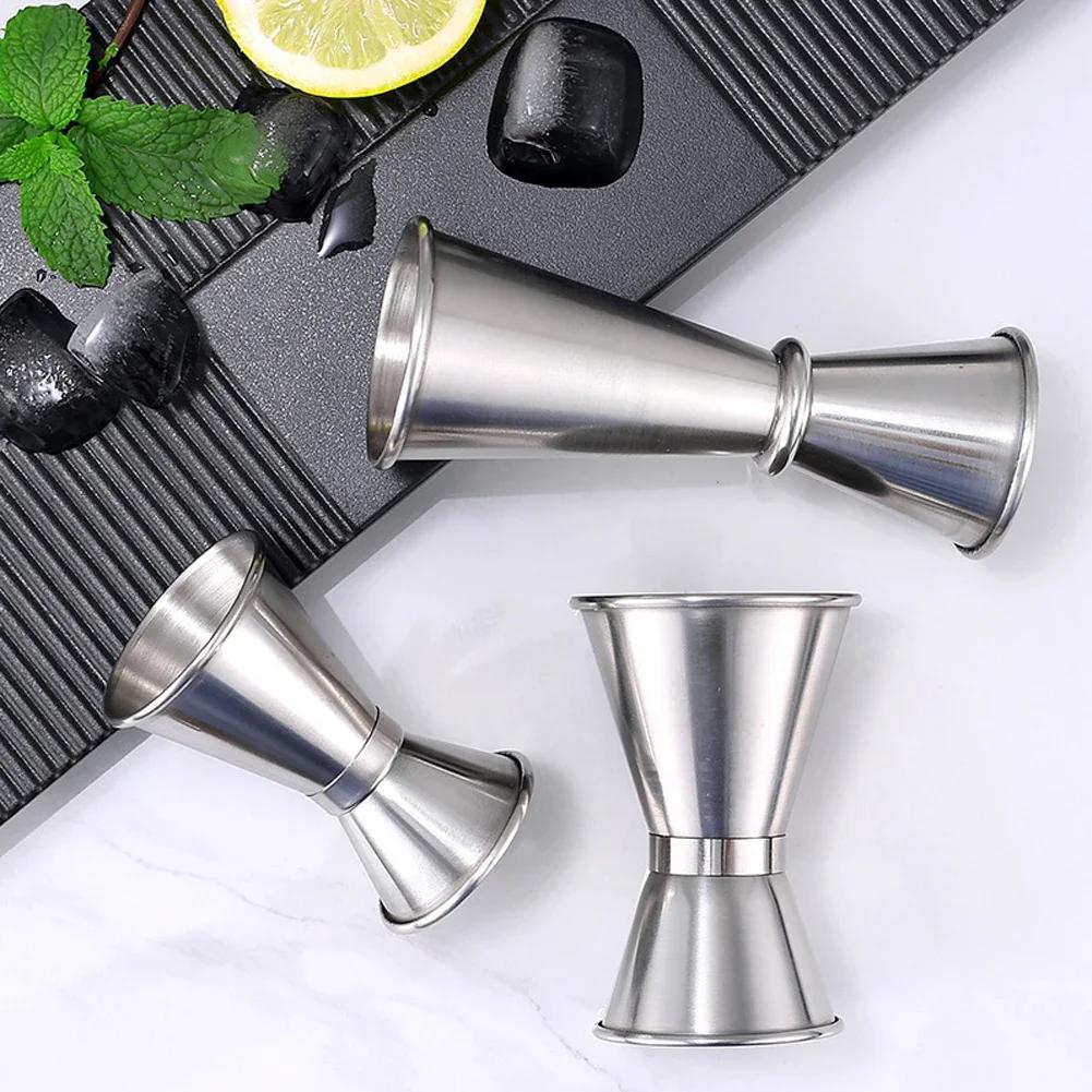15/30ml 25/50ml 30/60ml Stainless Steel Measuring Cups Bar Party Wine Cocktail Shaker Dual Shot Jigger Liquid Drinks DIY Tool
