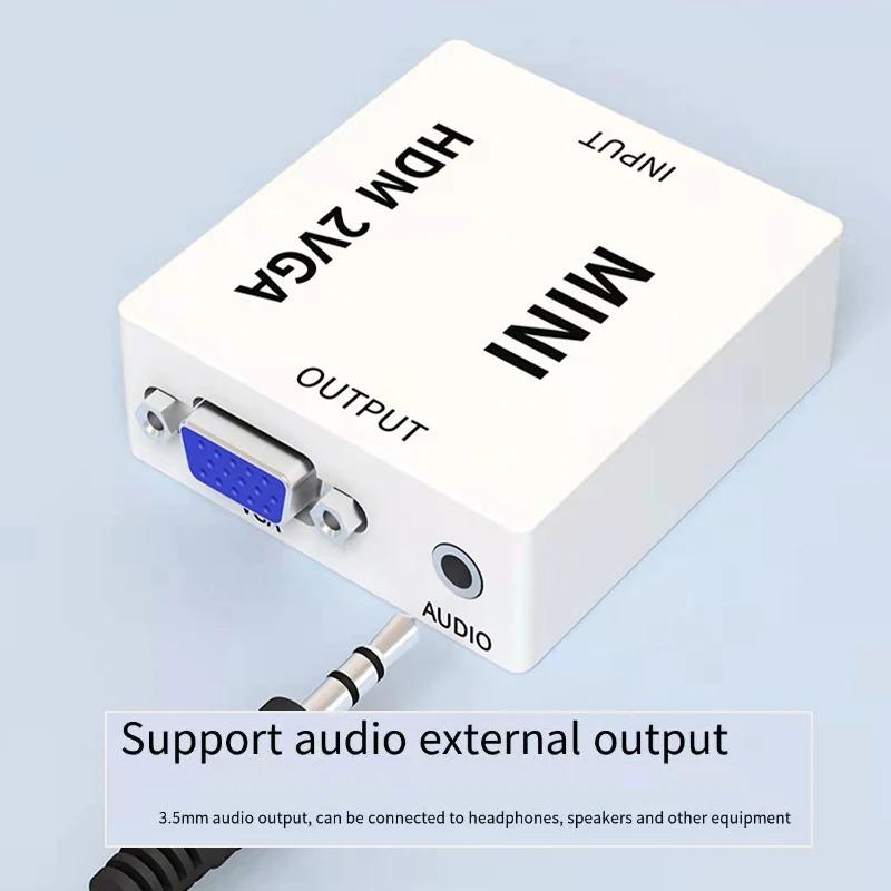 1080P HDMI til VGA-konverter med lyd VGA til HDMI-konverter HDMI-adapter for projektor DTV TV HDVD bærbar PC