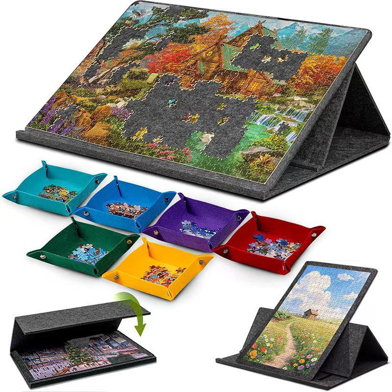 Portable Folding Felt Puzzle Board with Stand