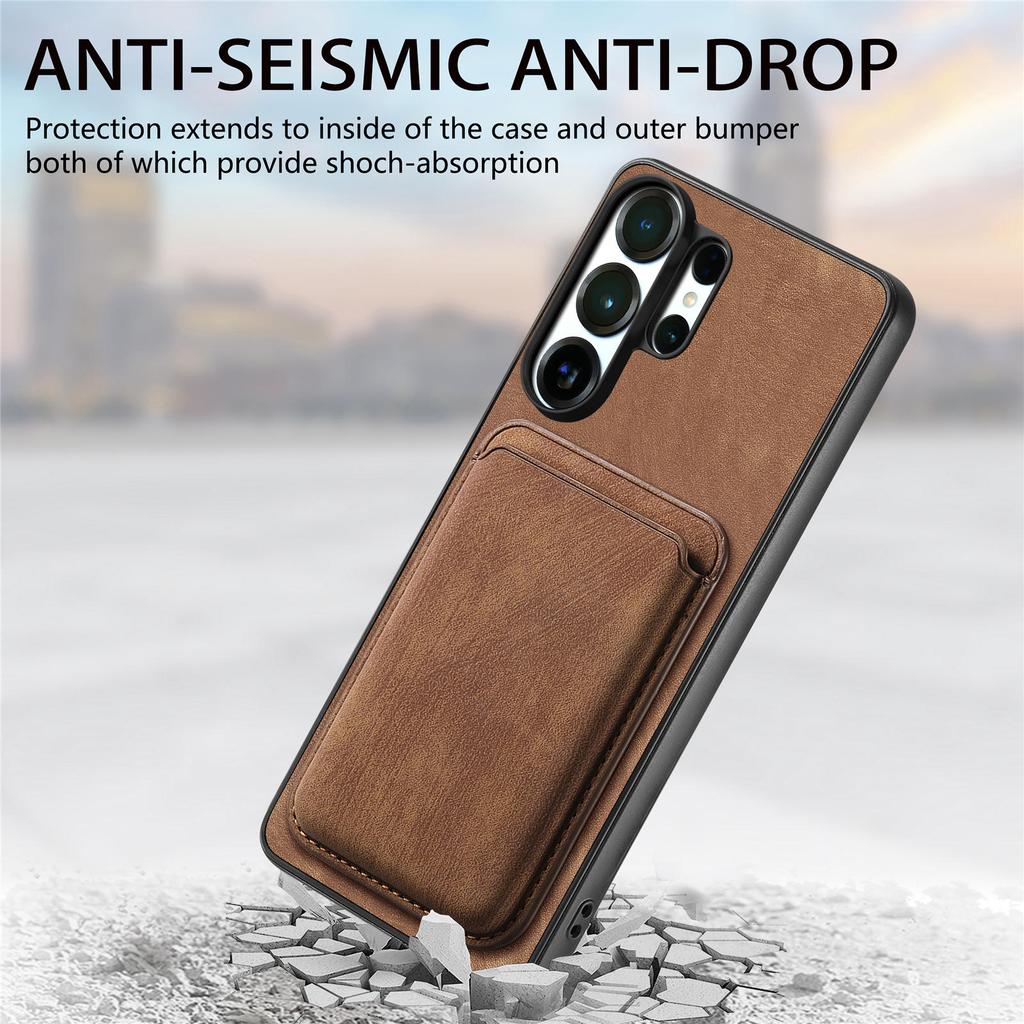 2 in 1 Magnetic Retro Cards Solt Leather Wallet Case For Samsung S25 Ultra S24 Plus S23 A16 A56 A36 A06 A17 A07 Skin Feel Cove