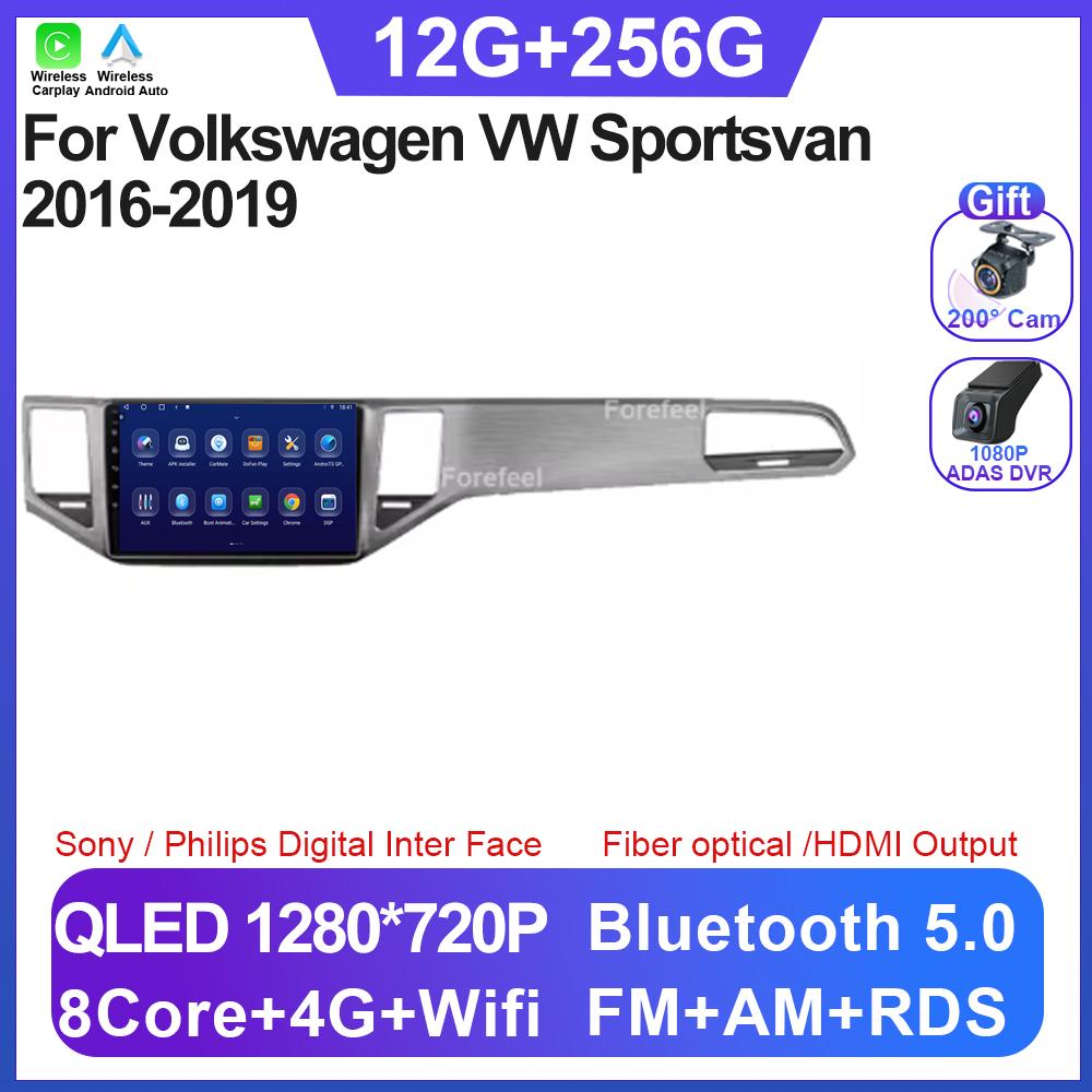 Unitate Auto Android 14 Pentru Volkswagen VW Sportsvan 2016-2019 Radio Player Multimedia 5G WIFI Navigație GPS NU 2Din Carplay