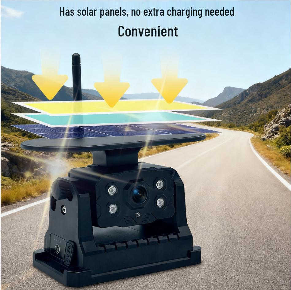 7-inch HD Solar Wireless Magnetic Reversing Camera for RVs and Trucks