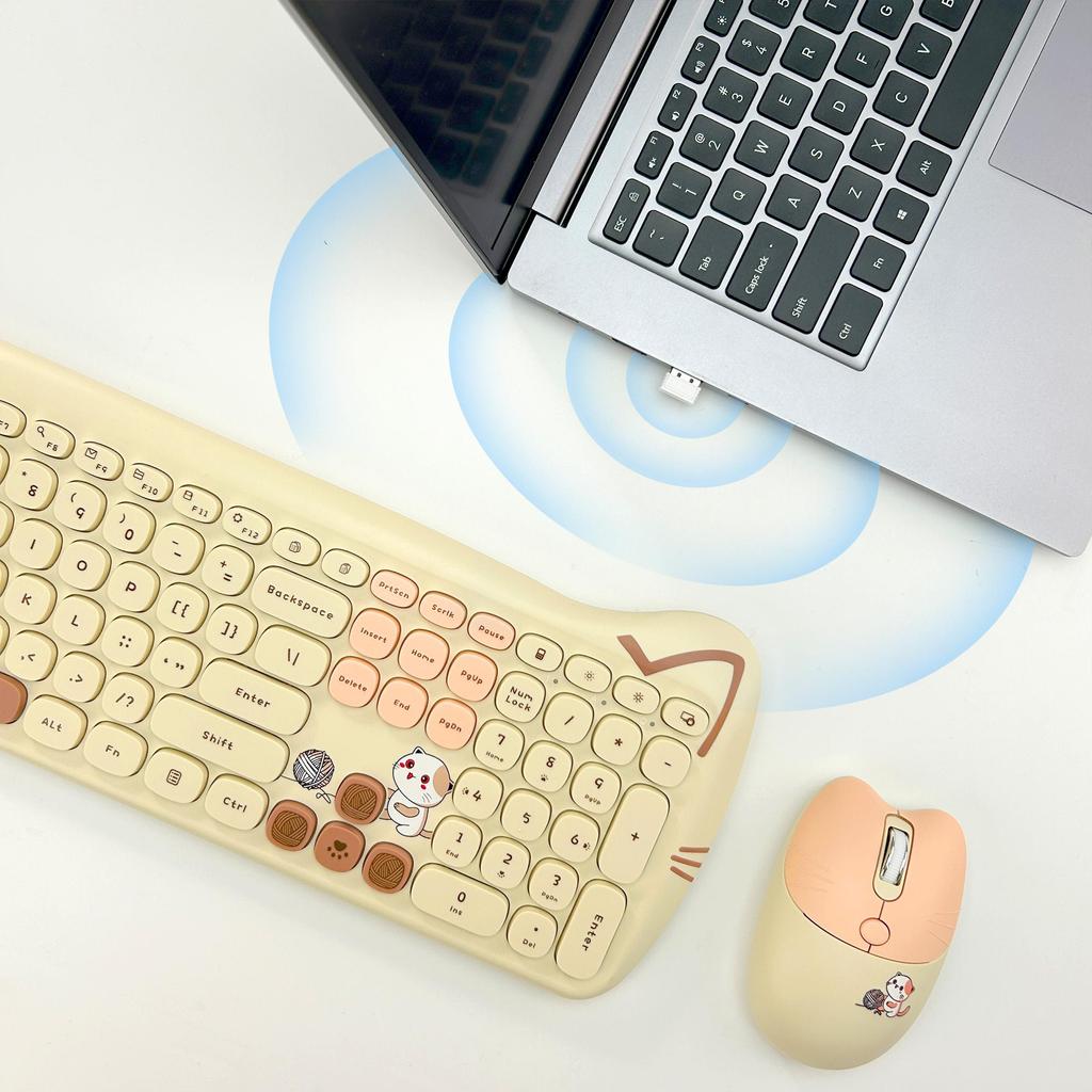 Ensemble clavier et souris sans fil 2,4 GHz, Clavier de bureau attrayant avec un quotient de beauté élevé