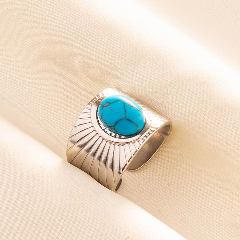 Novo Anel Vintage de Pedra Natural para Mulheres Homens Metal Cor Prata Anéis Geométricos da Moda Joias Impermeáveis de Aço Inoxidável