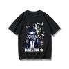2025 Summer Blue Prison Bee Back with The Same Printed Short-sleeved T-shirt Anime Periphery Pure Cotton Loose Unisex Tops Tees