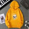Autumn Winter Couple Style Sunflower Skull Print Hoodie Men Women Casual Simple Top Streetwear Sleeve Decorated Hoodie