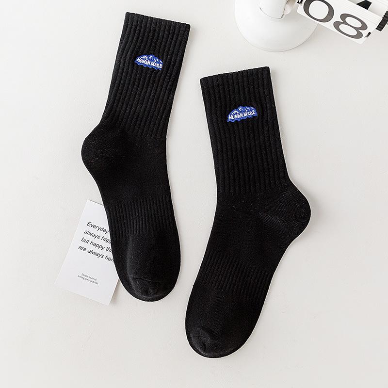 Trendy Men's Mid-Calf Embroidered Sports Socks - Yu Wenle Style