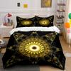 Golden Mandala Star Pattern Bedding Duvet Cover Set (1*Duvet Cover 2*Pillowcases, Without Duvet Insert)