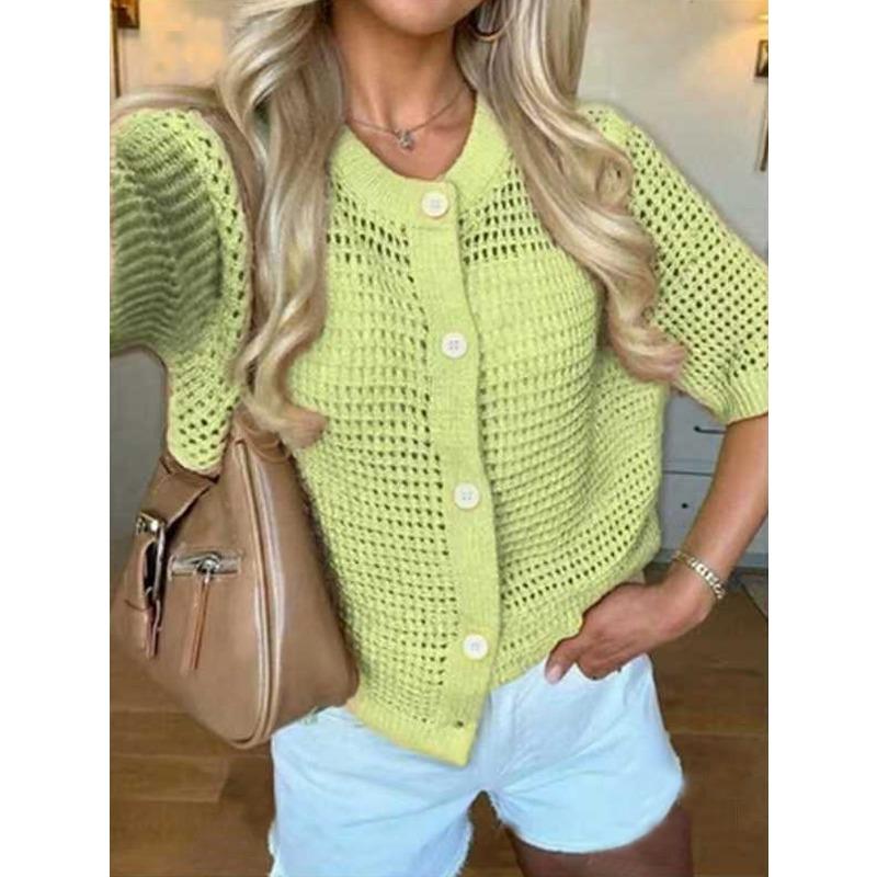 JPNTKY Damenmode Lässig 1/2 Ärmel Rundhals Blusen & Hemden