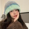 Korean Style Face Showing Small Plush Knitted Hat for Women In Autumn and Winter New Thickened Warm Ear Protection Woolen Hat Big Head Basin Hat