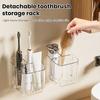 Toothbrush Holder with Drain Tray 3 Slots Toothbrush And Toothpaste Holder with Removable Divider Wall-Mounted or Countertop Bathroom Caddy Organizer