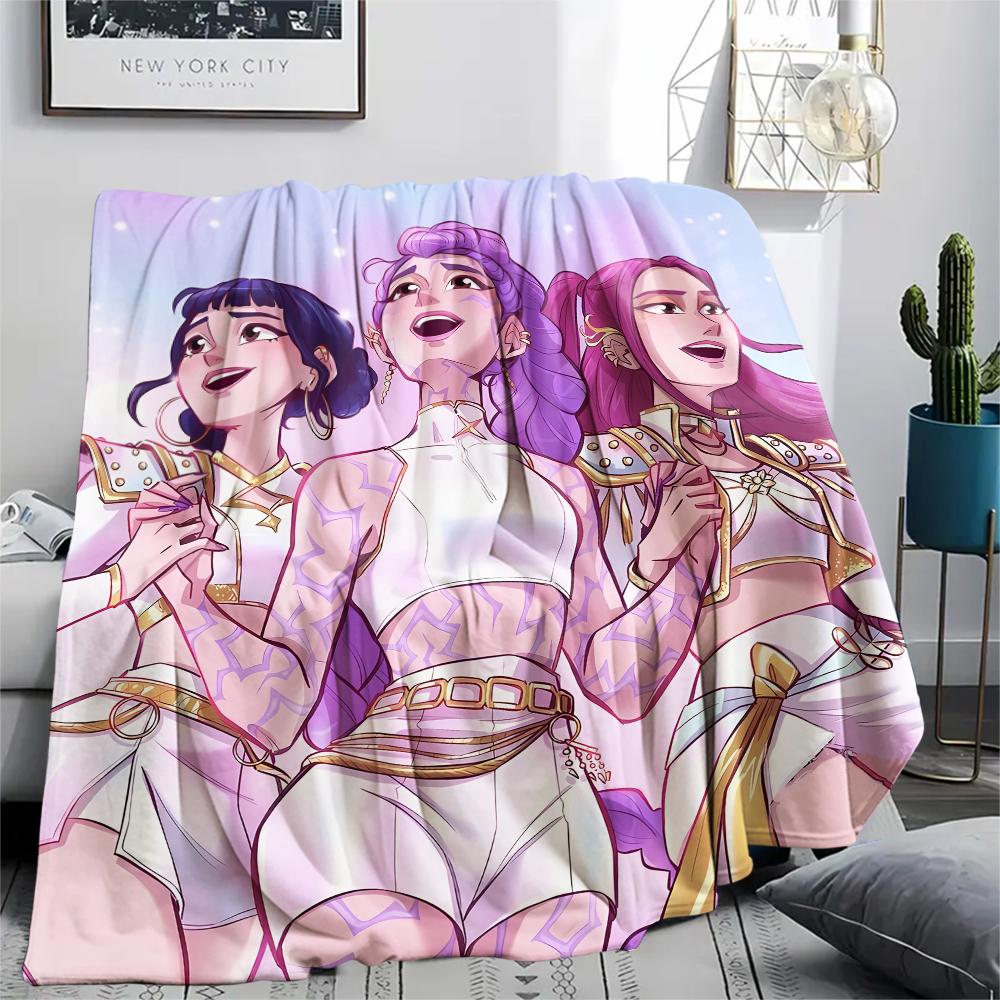 1 Stück Kpop Dämonenjäger Druck Flanelldecke, Hohe Qualität für alle Jahreszeiten, Heimdekoration, Wärme und Komfort, Perfekt für Weihnachtsgeschenke
