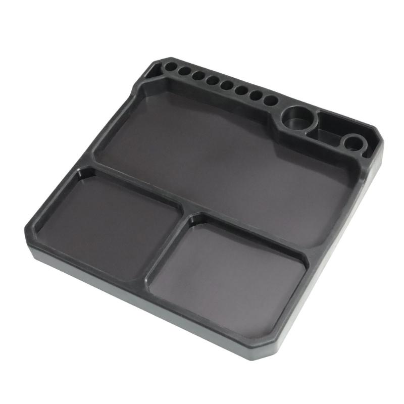 Heat Resistant Plastic Organizers Tray Feature Integrated Magnetic Plate and Multiple Dividers for Neat Parts Storage