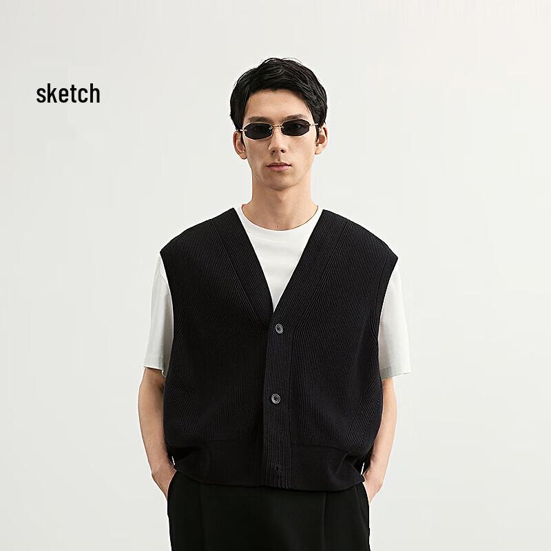 

Мужской трикотажный кардиган без рукавов с V-образным вырезом Croquis, весна 2025 M