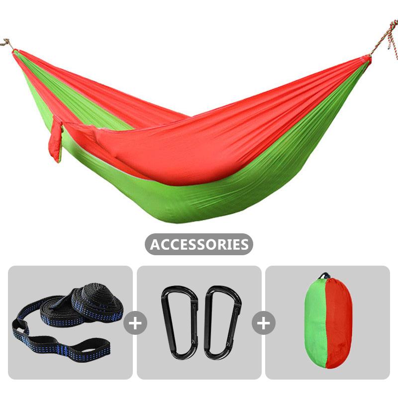 Outdoor Camping Survival Hammock 260*140cm Portable Durable Ultralight Nylon Parachute Hammock For 1-2 Person Hanging bed