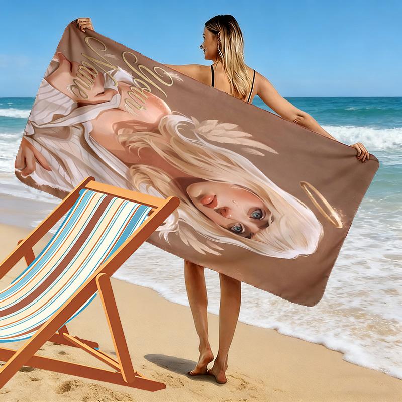Custom Name Billie Eilish Print Beach Towel, Large Soft Quick Dry Towel for Beach Camping Swimming -HE182