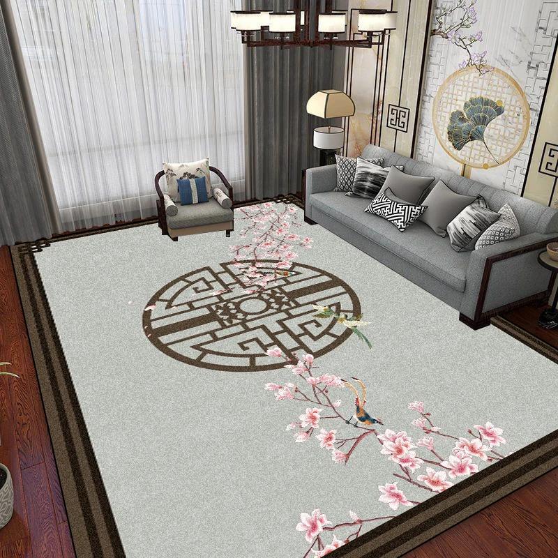 Luxury Chinese Style Large Living Room Rugs Coffee Tables Carpets for Bed Room Decor Non-slip Washable Floor Mats Entry Doormat