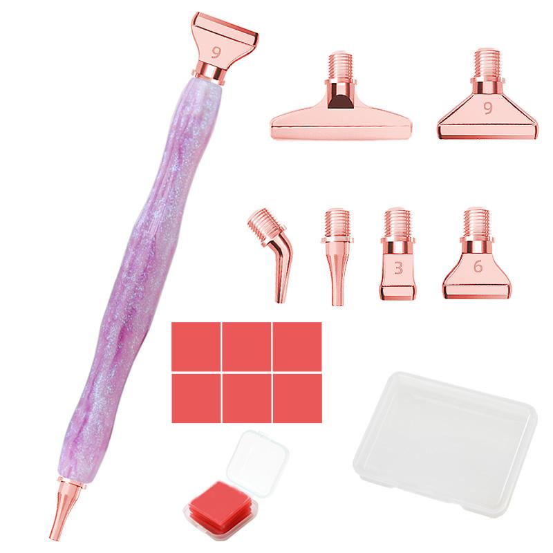 Caneta de Pintura com Diamantes de Resina 5D Fio Cabeças de Caneta de Metal de Reposição Canetas de Broca de Ponta Com Argila Adesiva Artesanato de Arte DIY Pintura com Diamantes