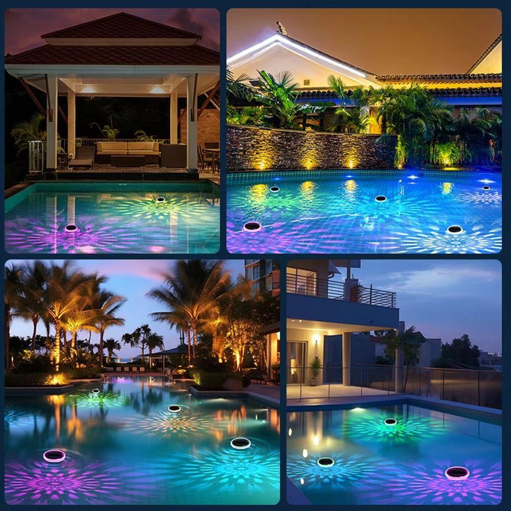 Solar Powered Solar Floating Pond Light Multi Color Changing Dynamic RGB Floating Lights  Path