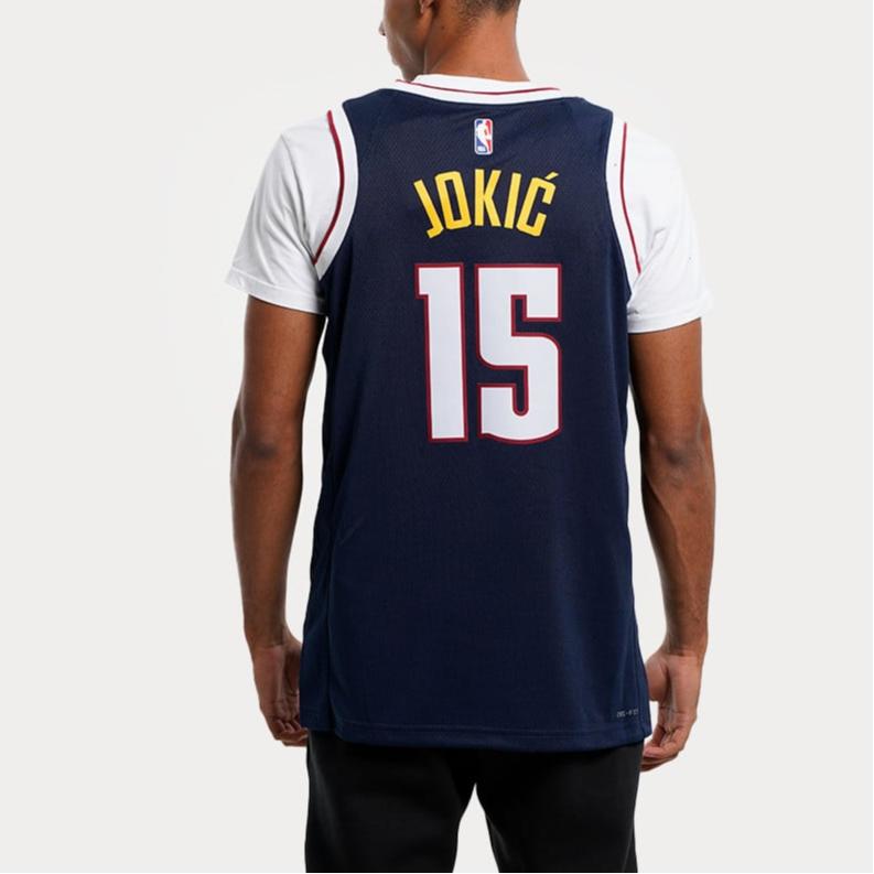Nike NBA Denver Nuggets Nikola Jokic Icon Edition Swingman Jersey Dark Blue Unisex Streetwear DN2003-419