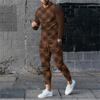 Summer Mens Tracksuit 2 Piece Sets Trend O-neck Long Sleeve T Shirt+Pants Oversized Loose Clothes Sports Style Man Clothing 2023