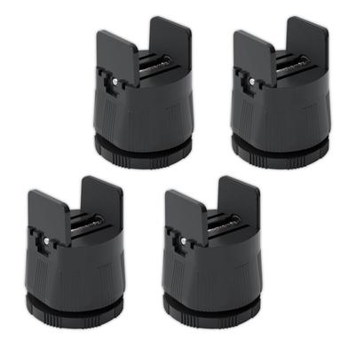 TLS LIFE Desk Height Adjuster, Set of 4, for Tables, Desks, Beds, Chairs, Sofas, Kotatsu Tables, Leg Raisers, Washing Machines, Non-Slip Legs (Black)